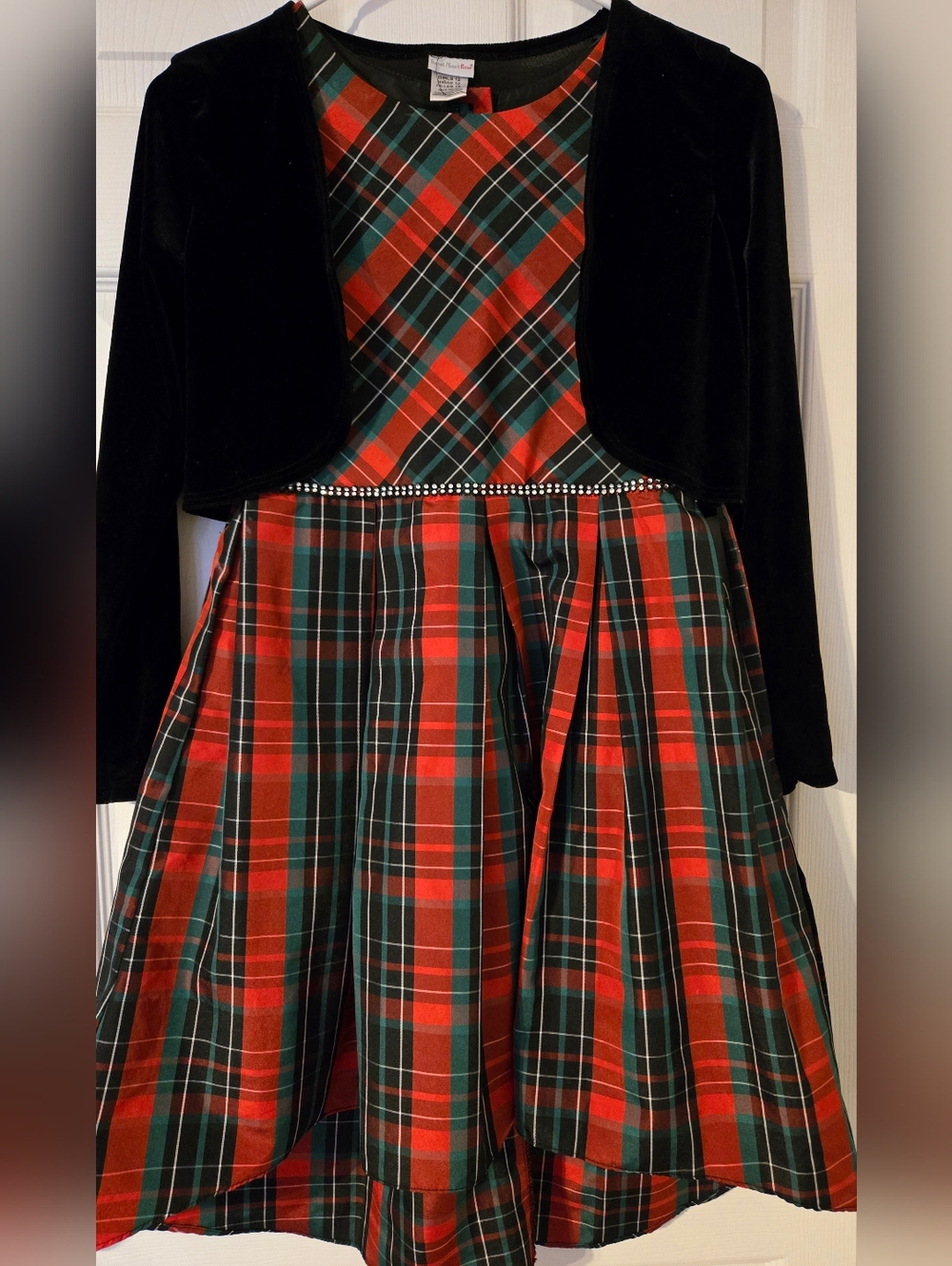 Sweet Heart Rose Christmas Holiday Plaid Hi Low Dress 12